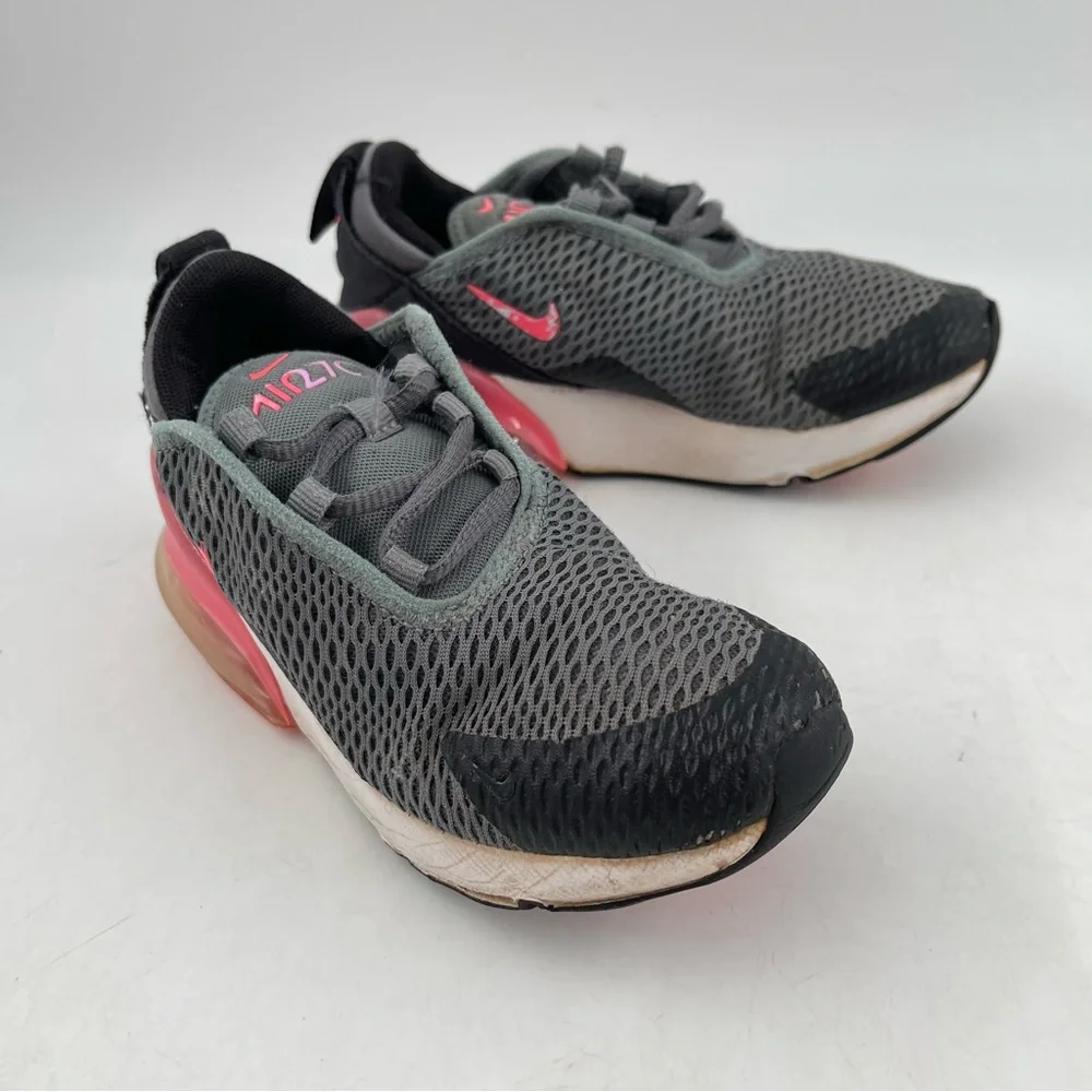 Nike Girl’s Size 11.5C Nike Air Max 270 Smoke Grey Hyper Pink Sneakers Shoes